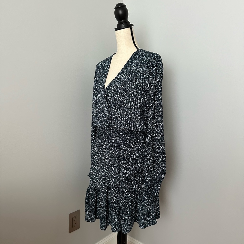 MICHAEL MICHAEL KORS SMOCKED PRINT RUFFLE DRESS - Picture 4 of 7